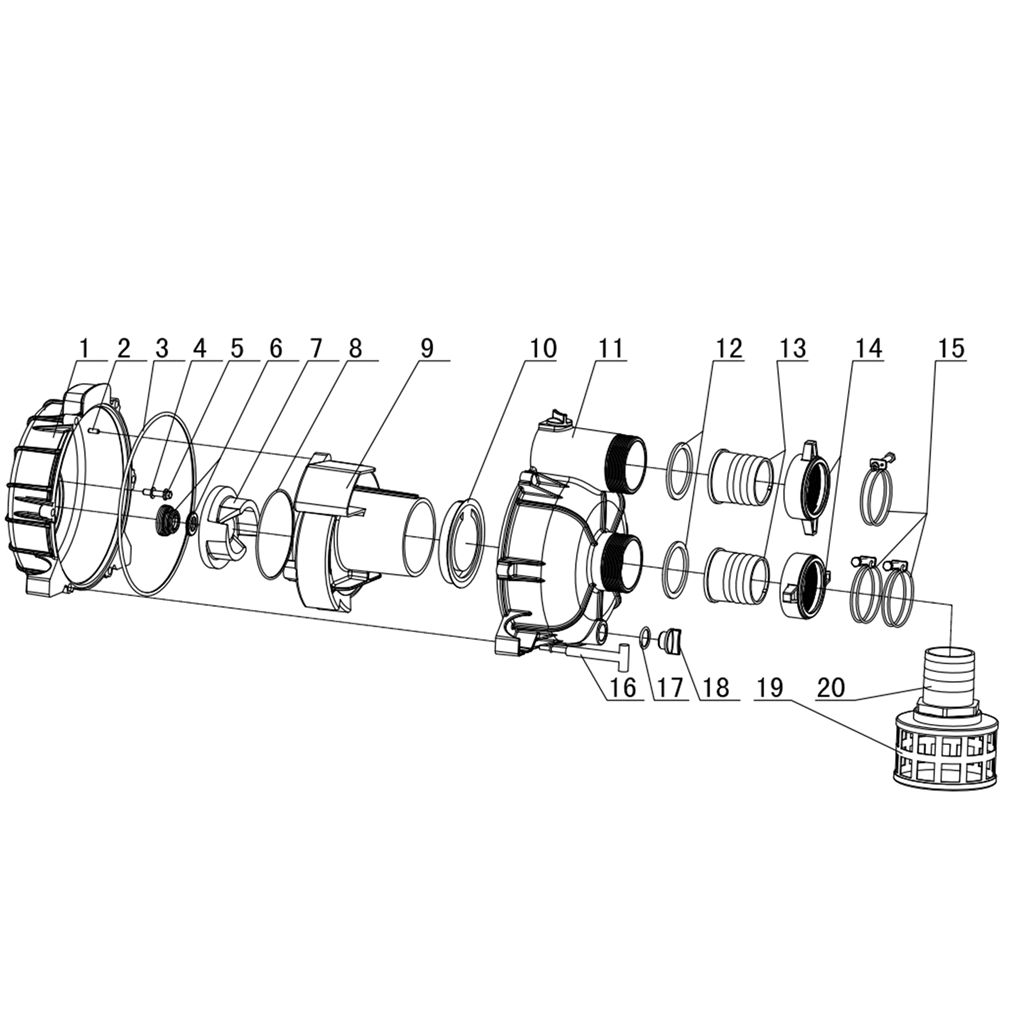 Мотопомпа бензиновая для грязной воды WPD-1300