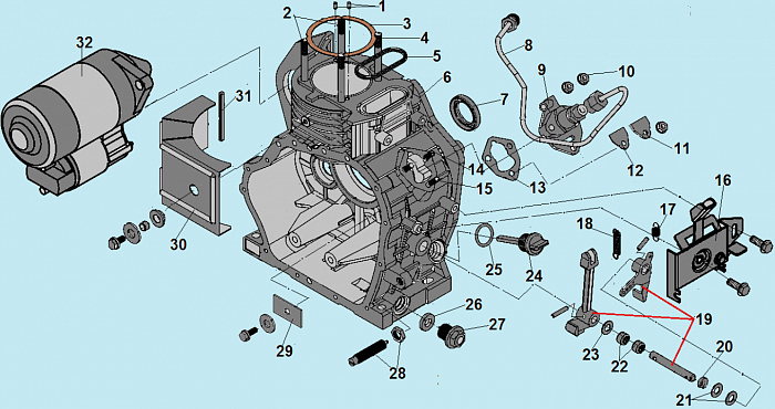 4 ДЕТАЛИ ДИГАТЕЛЯ - БЛОК - СВЕЧА - ГЛОВКА - КЛАПАНА - ПРОКЛАДКИ ГЕНЕРАТОР CHAMPION DG6501ES +ATS