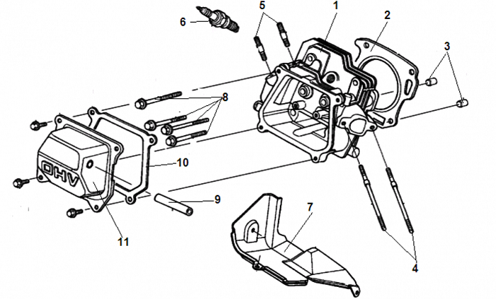 2 ДЕТАЛИ ДВИГАТЕЛЯ - БЛОК - СВЕЧА - ГОЛОВКА - КЛАПАНА - ПРОКЛАДКИ ГЕНЕРАТОР CHAMPION GG3000