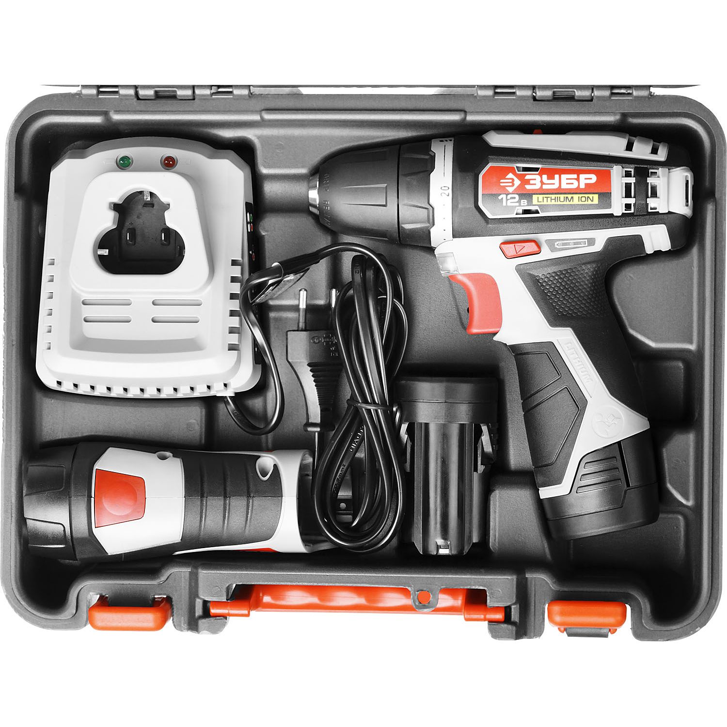 Дрель - шуруповерт, 2 АКБ + фонарь ДА-12-2-Ли ФКНМ1