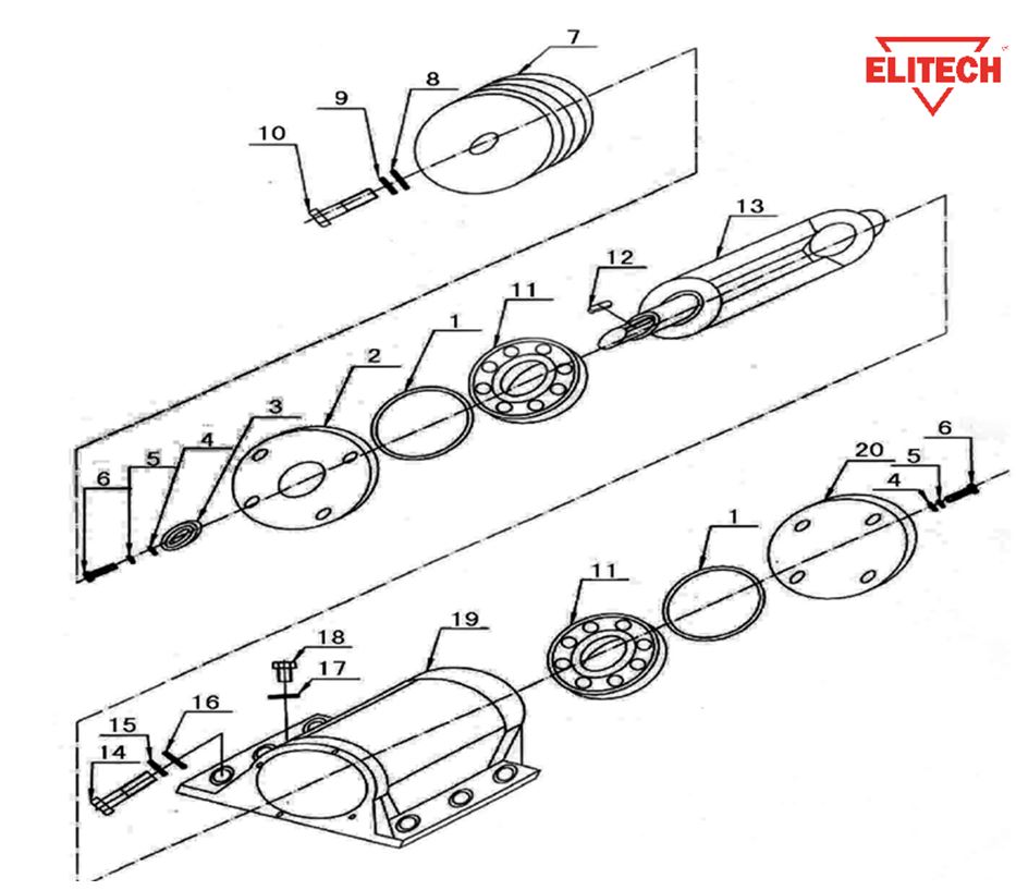ЗАПЧАСТИ ДЛЯ ВИБРОПЛИТЫ БЕНЗИНОВОЙ ELITECH ПВТ 120БВЛ (ВИБРАТОР)