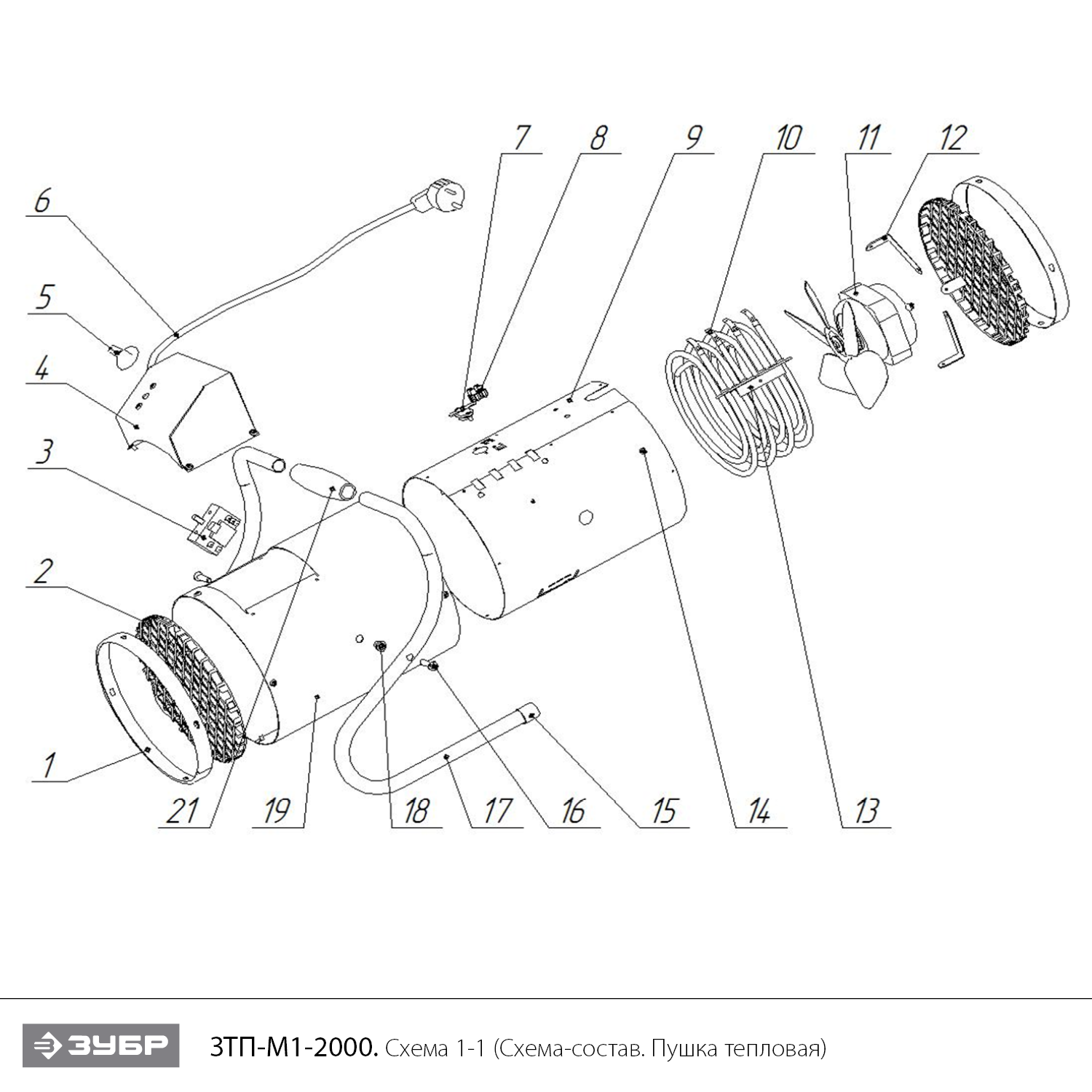 Пушка тепловая, компактная, М1 ЗТП-М1-2000