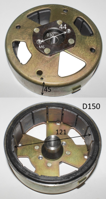 Ротор альтернатора в сборе. ZJ158F.06.04. БИГ 2000