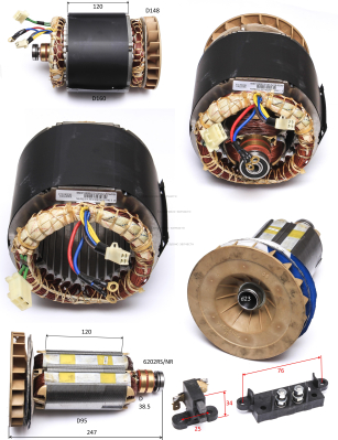 Альтернатор в сборе, 220В, 2.5кВт. Статор D160,L120. СГБ 3500Р Про
