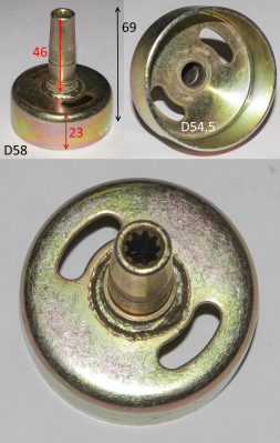 Барабан сцепления, D вн.54, 9 шлицов. 62040003. Т 26+Р
